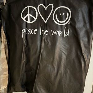 Peace Love World Black Leather Jacket